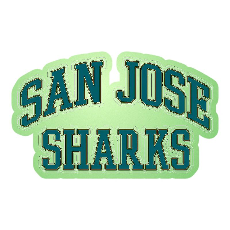 San Jose Sharks - Name -Glow in the Dark Vinyl Sticker - Custom Size