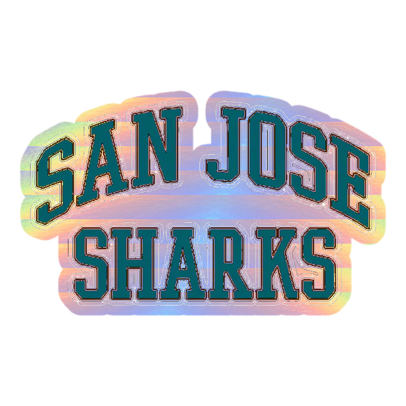 San Jose Sharks - Name -Holographic Vinyl Sticker - Custom Size