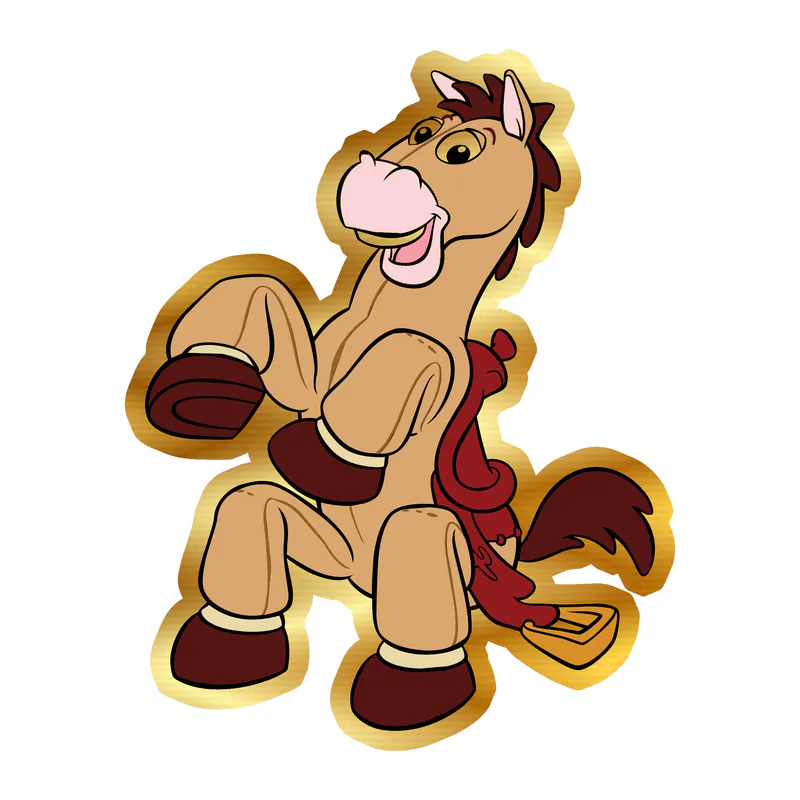 Toy Story Bullseye Gold Chrome Vinyl Sticker - Custom Size