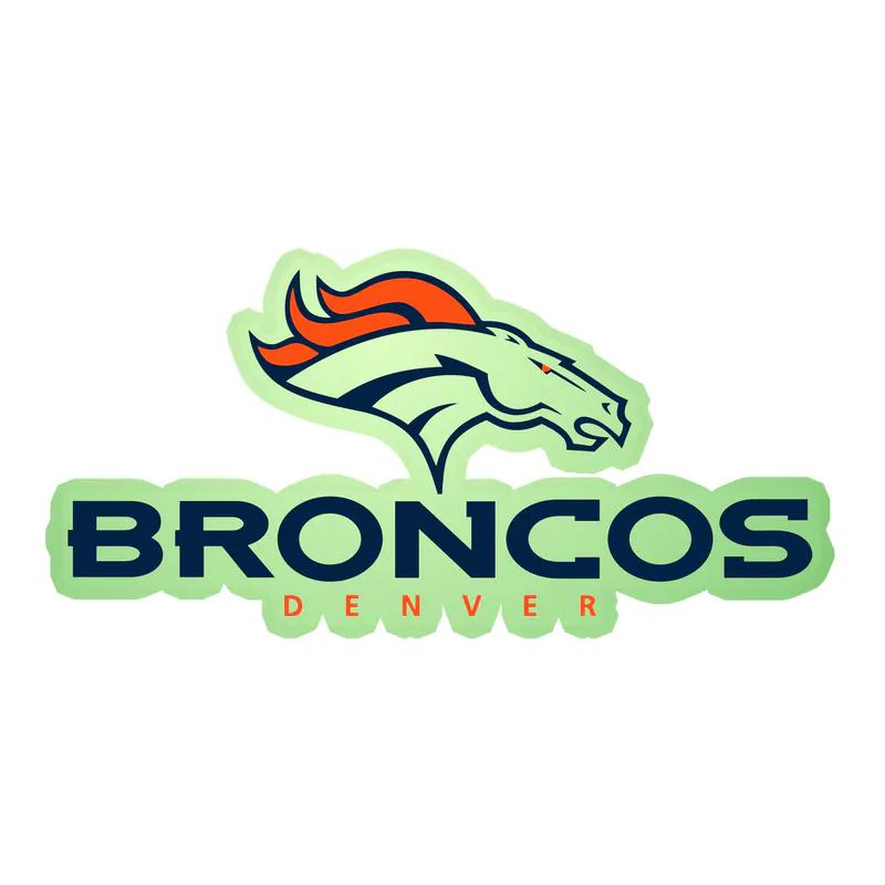 Denver Broncos - Image 2 - Glow in the Dark Vinyl Sticker - Custom Size