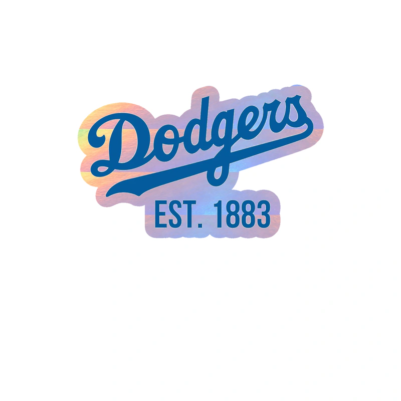 Los Angeles Dodgers - Cursive Dodger EST. 1883 - Holographic Vinyl Sticker - Custom Size