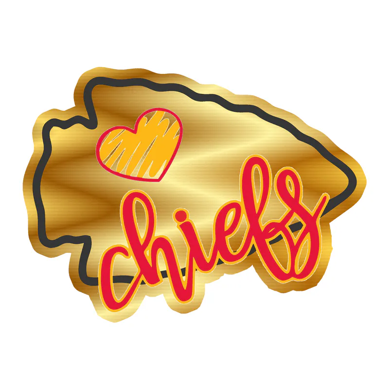 Kansas City Chiefs- Gold Chrome Vinyl Sticker – Custom Size - Image 5