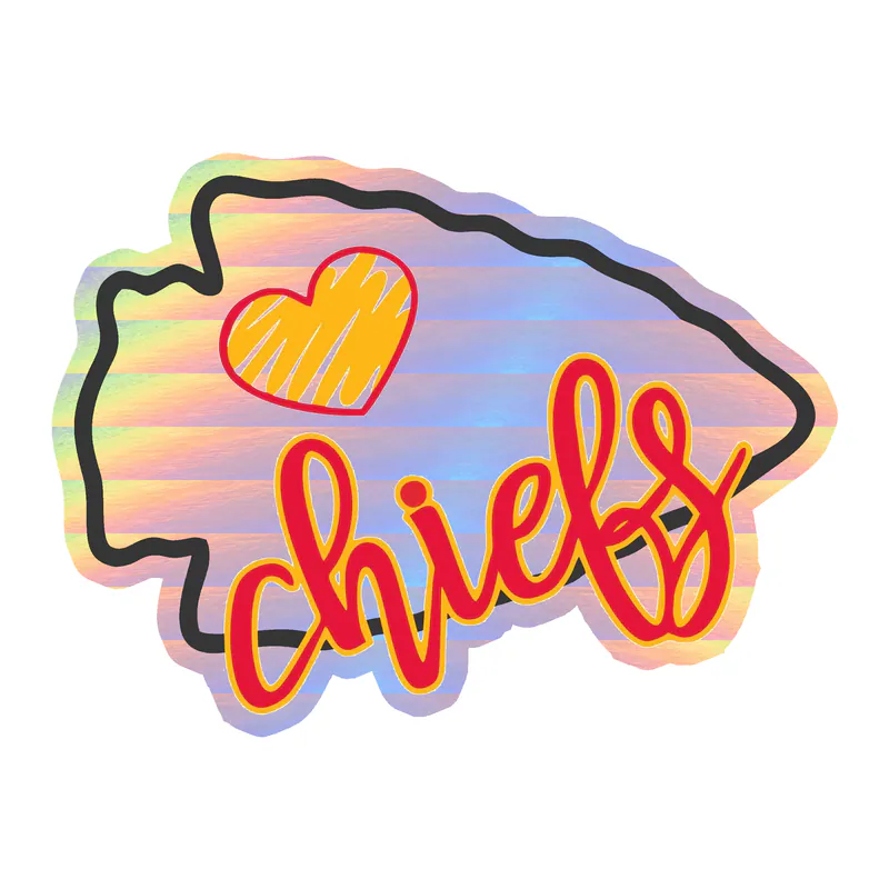 Kansas City Chiefs- Holographic Vinyl Sticker – Custom Size - Image 5
