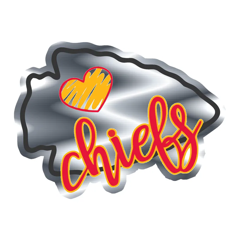 Kansas City Chiefs- Silver Chrome Vinyl Sticker – Custom Size - Image 5