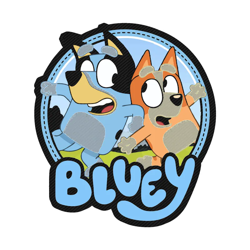 Bluey - Carbon Fiber Vinyl Sticker - Custom Size