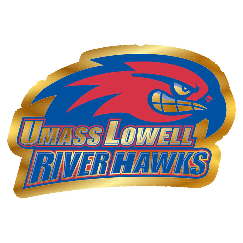 UMass Lowell River Hawks Gold Chrome Vinyl Decal - Custom Size