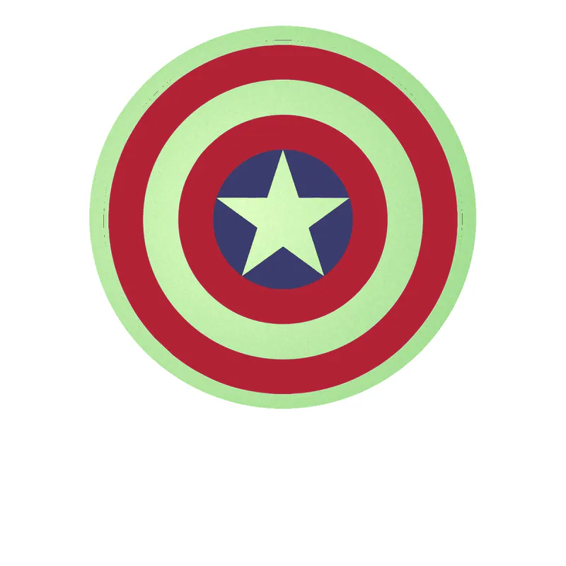 Captain America - Glow in the Dark Vinyl Sticker - Custom Size