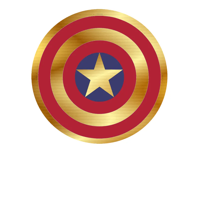 Captain America - Gold Chrome Vinyl Sticker - Custom Size