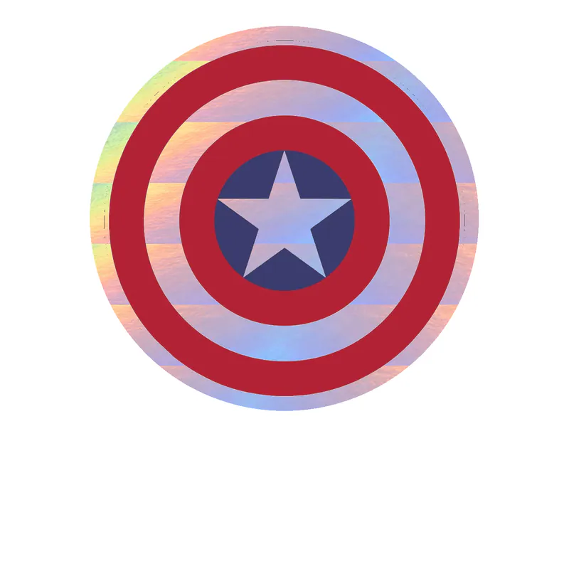 Captain America - Holographic Vinyl Sticker - Custom Size