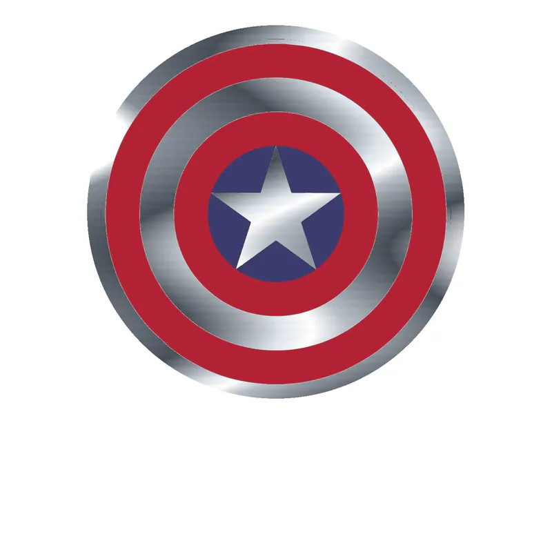 Captain America - Silver Chrome Vinyl Sticker - Custom Size