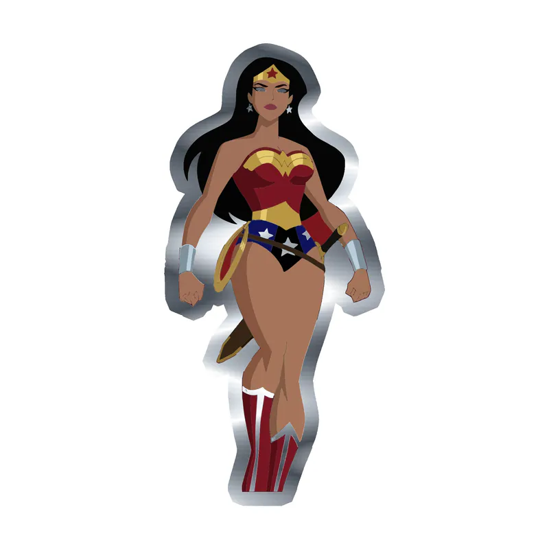 Wonder Woman Silver Chrome Vinyl Decal - Custom Size
