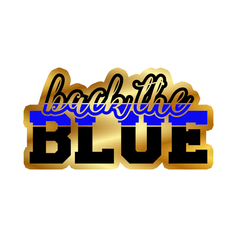 Back the Blue - Gold Chrome Vinyl Decal - Custom Size