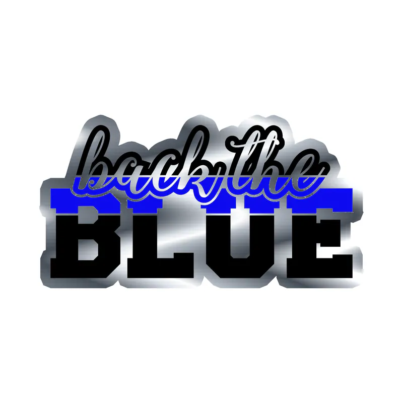 Back the Blue - Silver Chrome Vinyl Decal - Custom Size