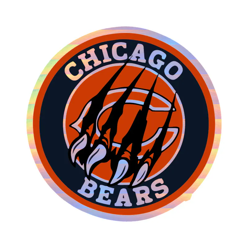Chicago Bears - Bear Head - Image 14 - Holographic Vinyl Sticker - Custom Size