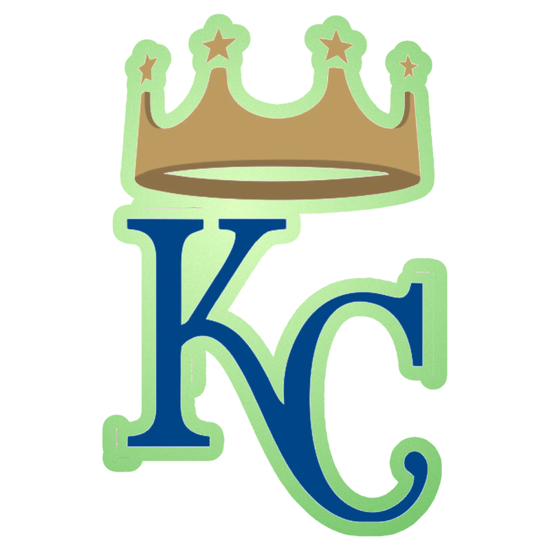 Kansas City Royals - KC With Crown - Glow in the Dark Vinyl Sticker - Custom Size