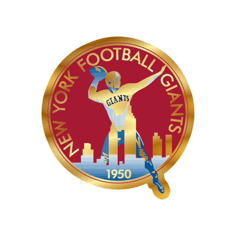 New York Giants - Red Circle 1950 - Gold Chrome Vinyl Sticker - Custom Size