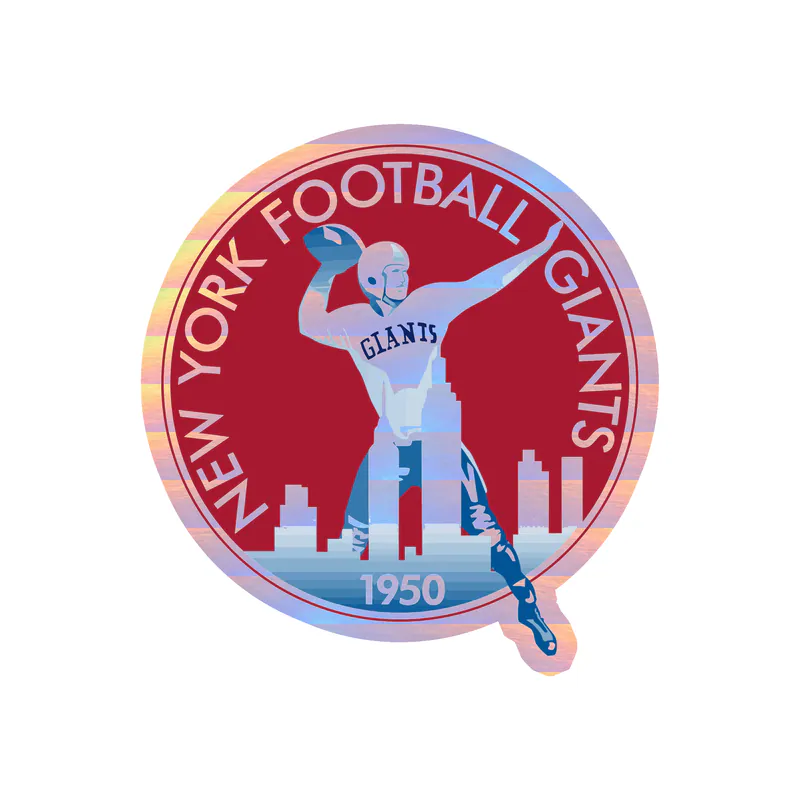 New York Giants - Red Circle 1950 - Holographic Vinyl Sticker - Custom Size