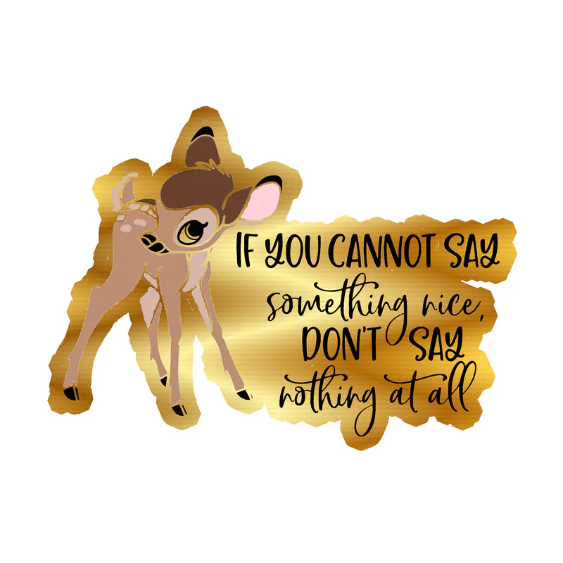 Bambi Gold Chrome Vinyl Sticker - Custom Size