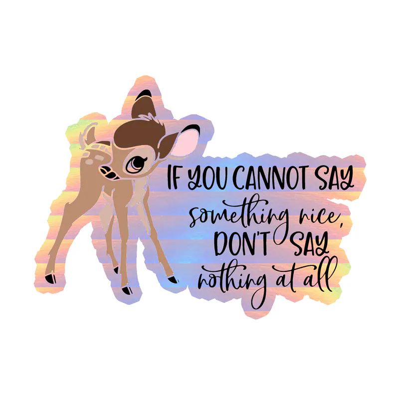 Bambi Holographic Vinyl Sticker - Custom Size