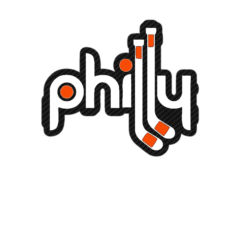 Philadelphia Flyers - Philly With Hockey Sticks - Carbon Fiber Vinyl Sticker - Custom Size