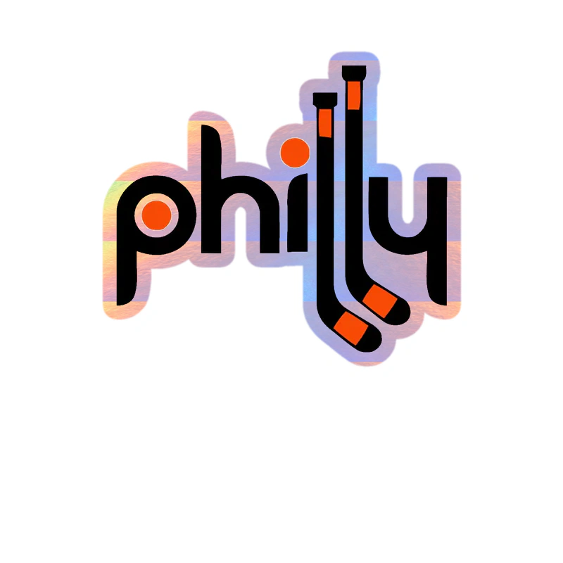 Philadelphia Flyers - Philly With Hockey Sticks - Holographic Vinyl Sticker - Custom Size