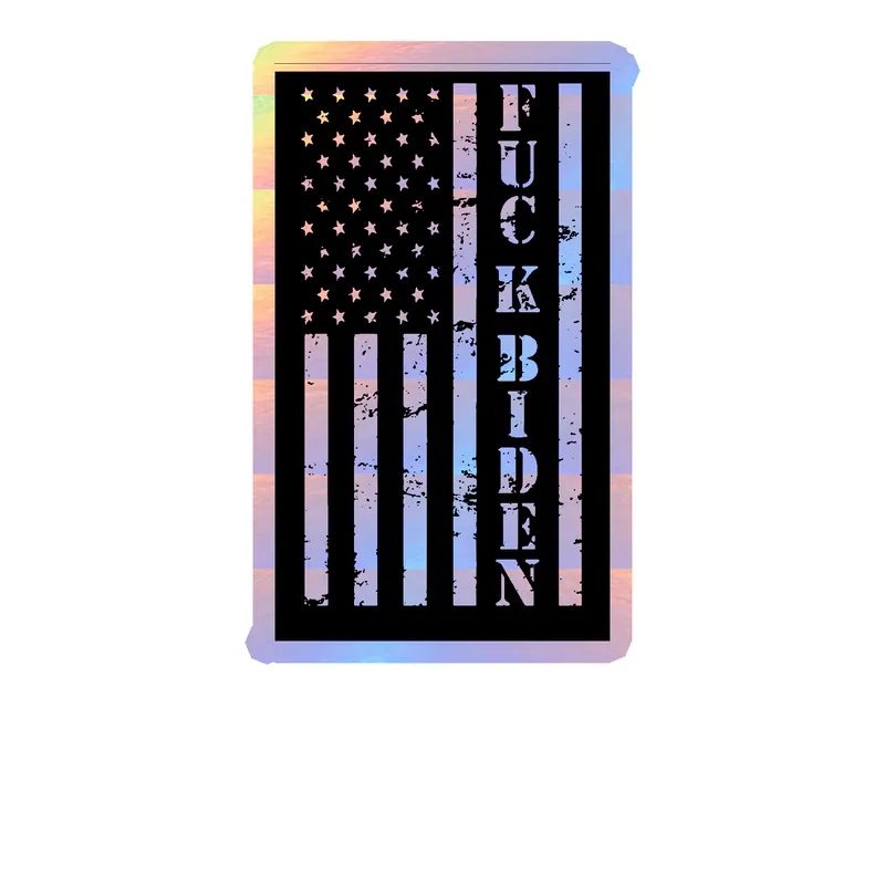 F*uck Biden Flag Holographic Vinyl Decal