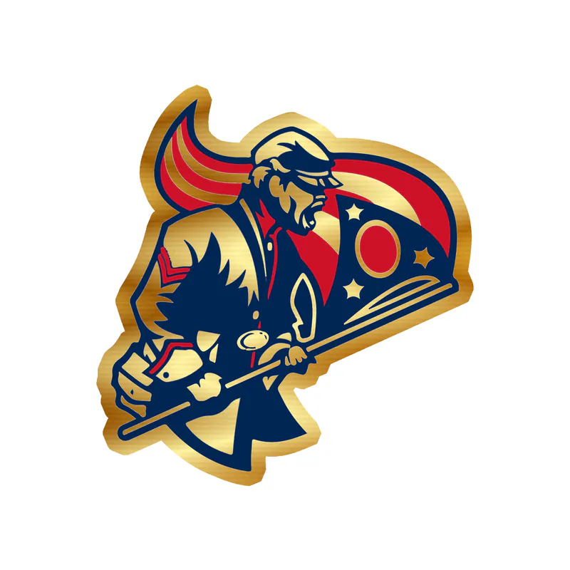 Columbus Blue Jackets - Guy With Flag - Gold Chrome Vinyl Sticker - Custom Size