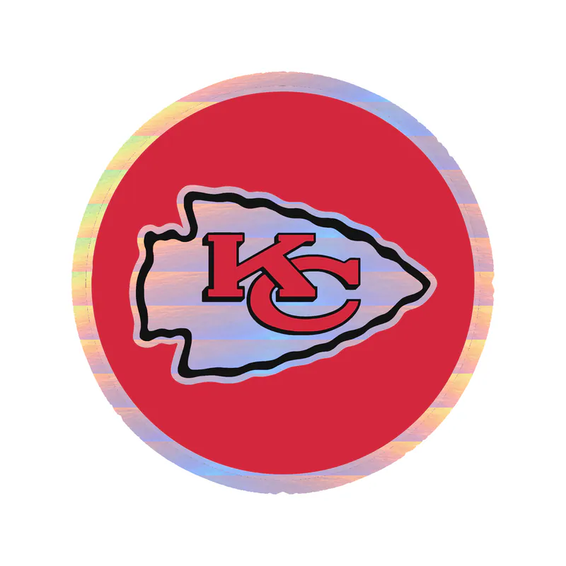 Kansas City Chiefs - Red Circle - Holographic Vinyl Sticker – Custom Size