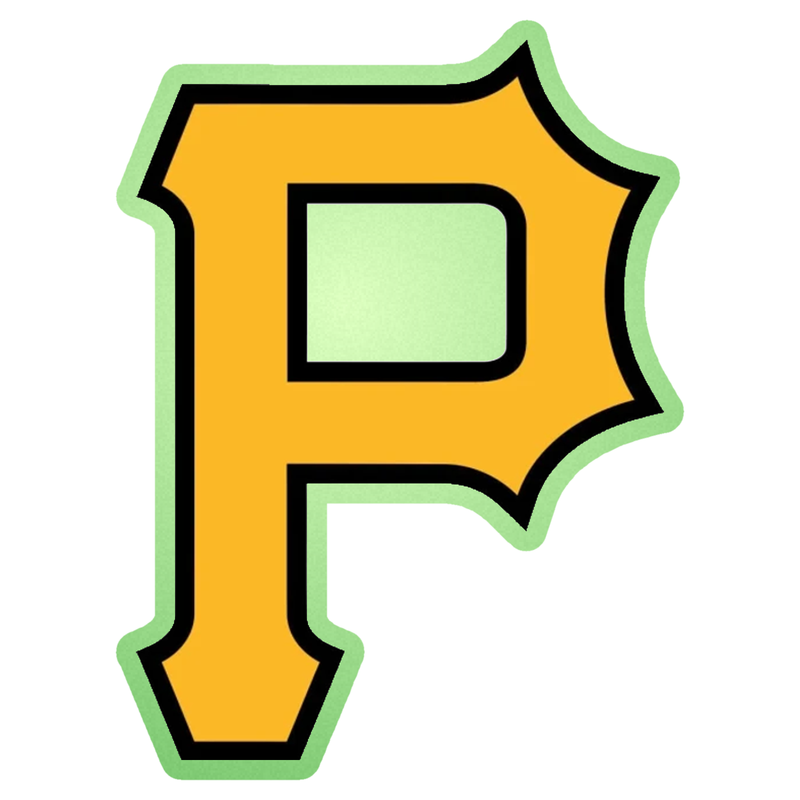 Pittsburgh Pirates - Yellow P - Glow in the Dark Vinyl Sticker - Custom Size
