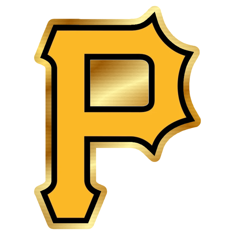 Pittsburgh Pirates - Yellow P - Gold Chrome Vinyl Sticker - Custom Size