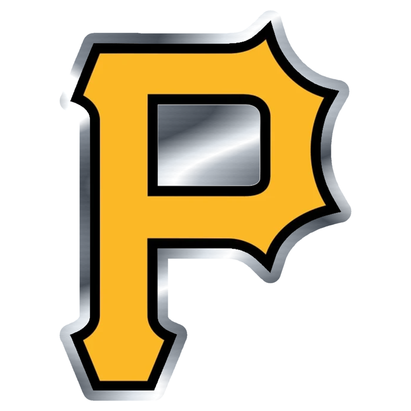 Pittsburgh Pirates - Yellow P - Silver Chrome Vinyl Sticker - Custom Size
