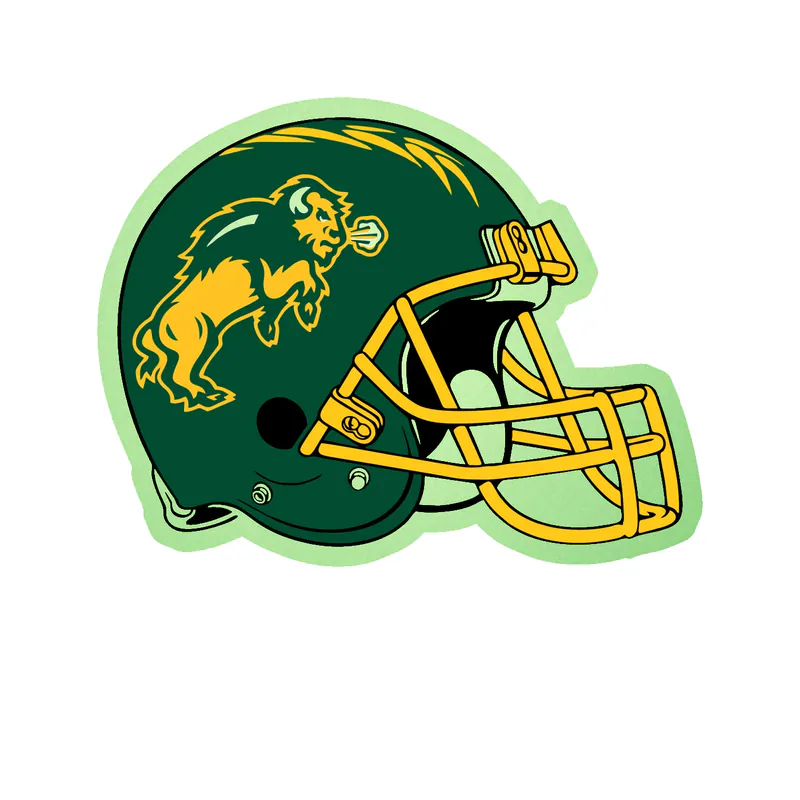 North Dakota State Bison Glow in the Dark Vinyl Decal - Custom Size