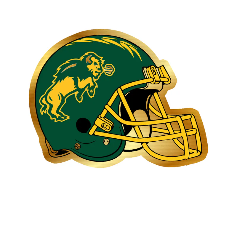 North Dakota State Bison Gold Chrome Vinyl Decal - Custom Size