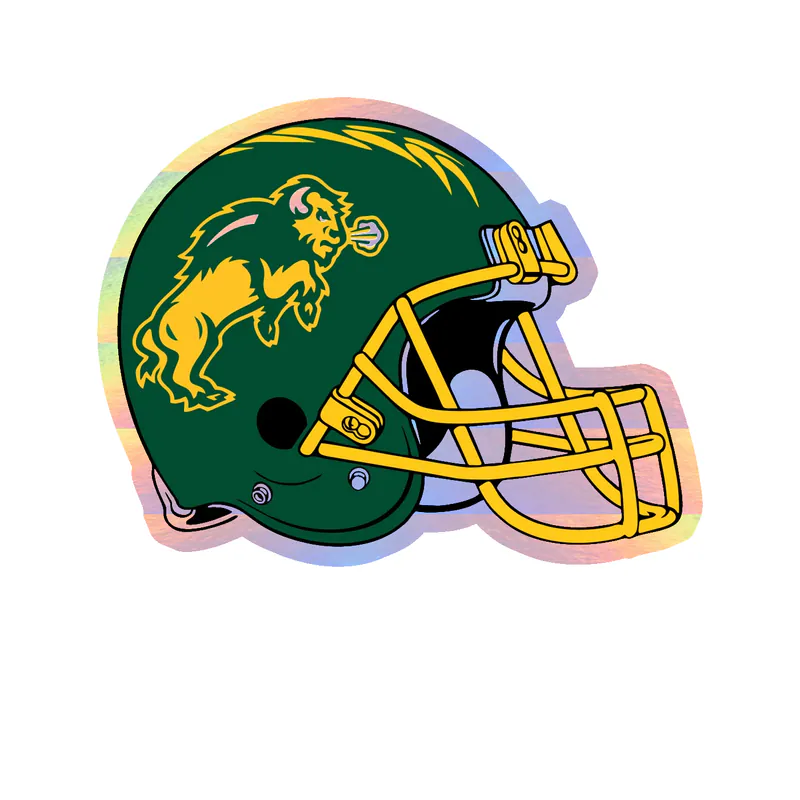 North Dakota State Bison Holographic Vinyl Decal - Custom Size