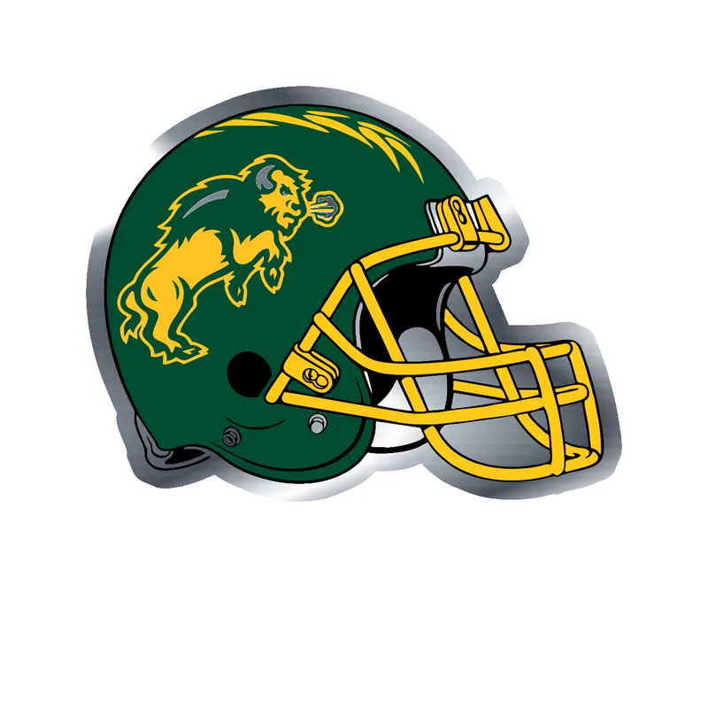 North Dakota State Bison Silver Chrome Vinyl Decal - Custom Size