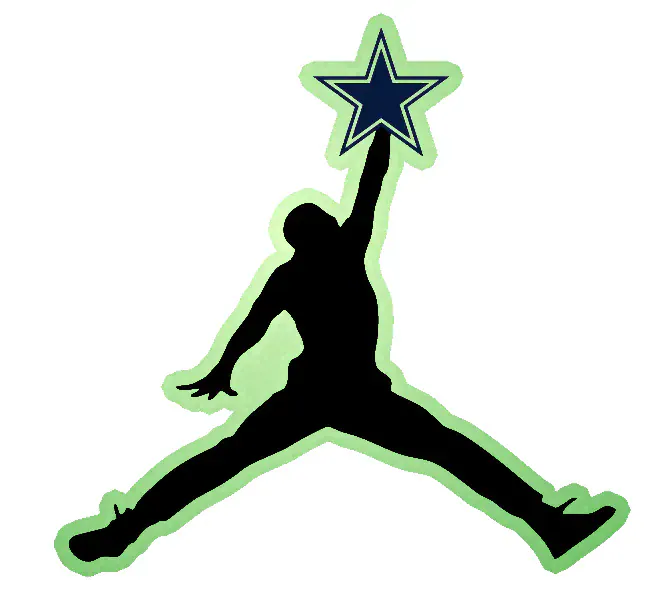 Dallas Cowboys-  Jumpman - Glow in the Dark Vinyl Sticker - Custom Size