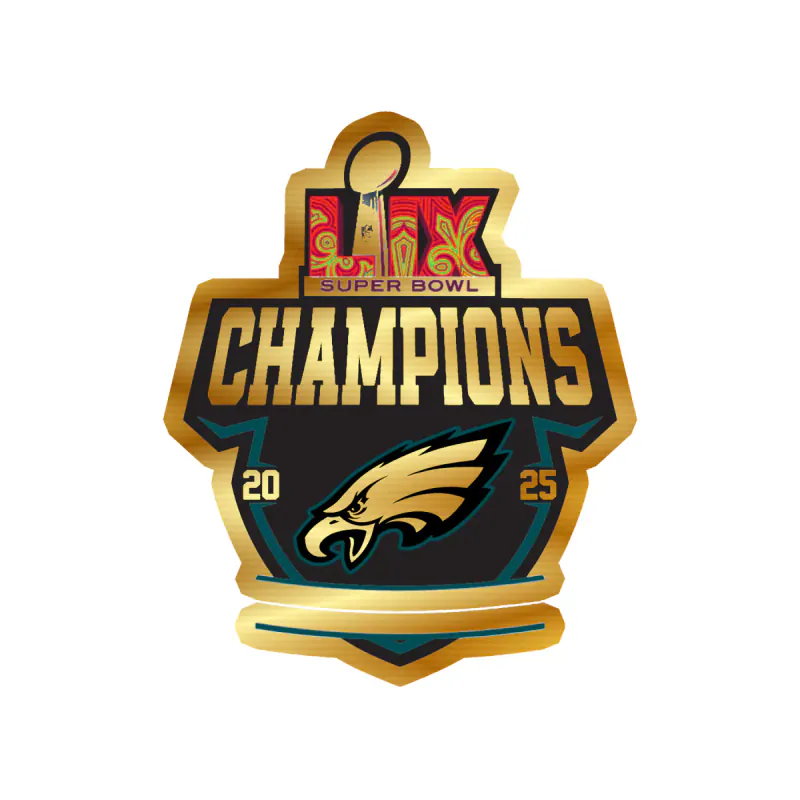 Philadelphia Eagles - 2025 Superbowl Champions 2 - Gold Chrome Vinyl Sticker - Custom Size
