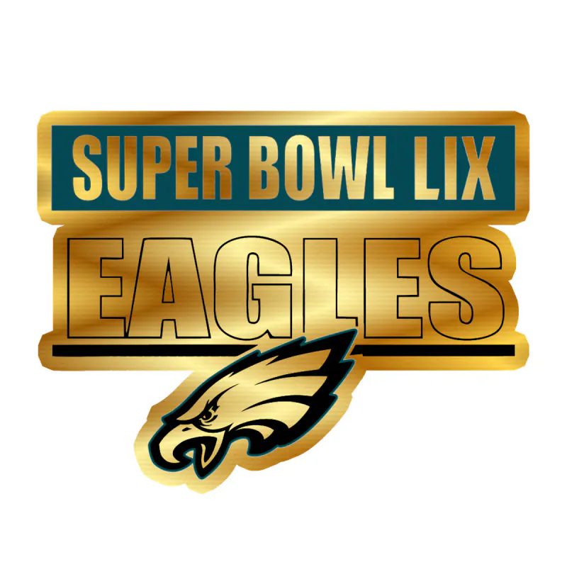 Philadelphia Eagles - 2025 Superbowl Champions - Image 1 - Gold Chrome Vinyl Sticker - Custom Size