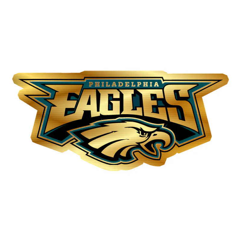 Philadelphia Eagles - Image 8 - Gold Chrome Vinyl Sticker - Custom Size