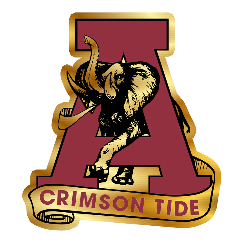 Alabama Crimson Tide - Image 19 - Gold Chrome Vinyl Decal - Custom Size