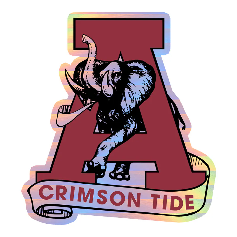 Alabama Crimson Tide - Image 19 - Holographic Vinyl Decal - Custom Size