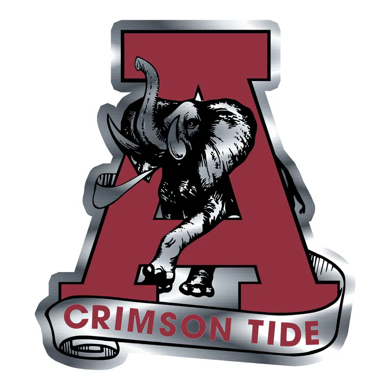 Alabama Crimson Tide - Image 19 - Silver Chrome Vinyl Decal - Custom Size