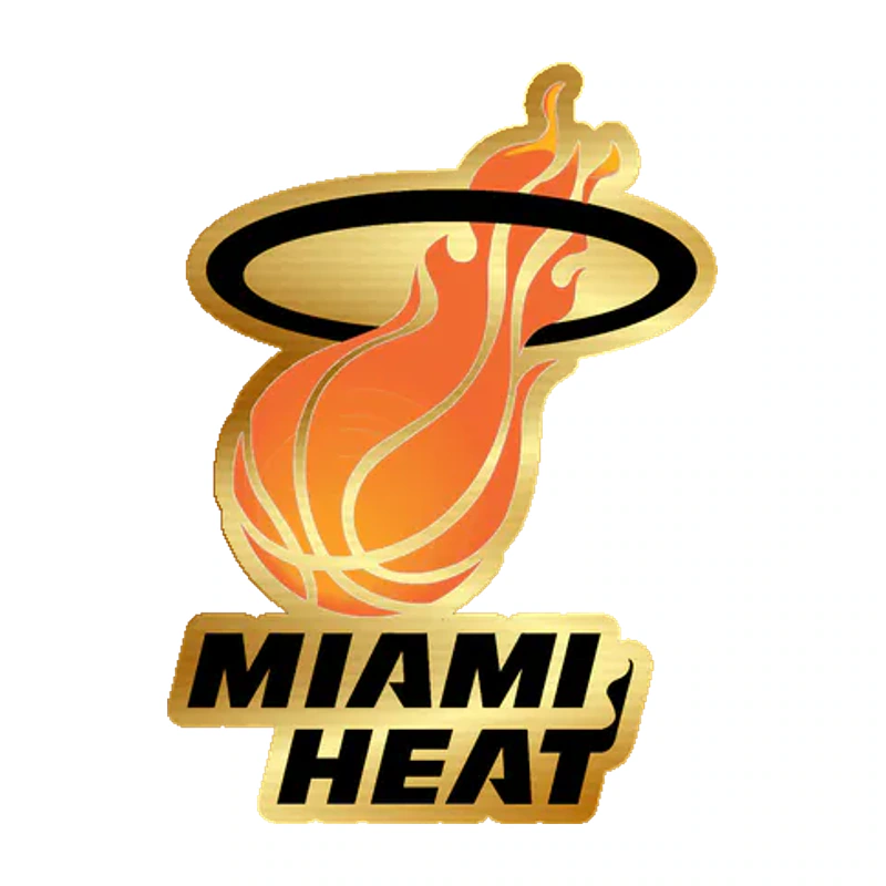 Miami Heat - Image 3 - Gold Chrome Vinyl Sticker - Custom Size