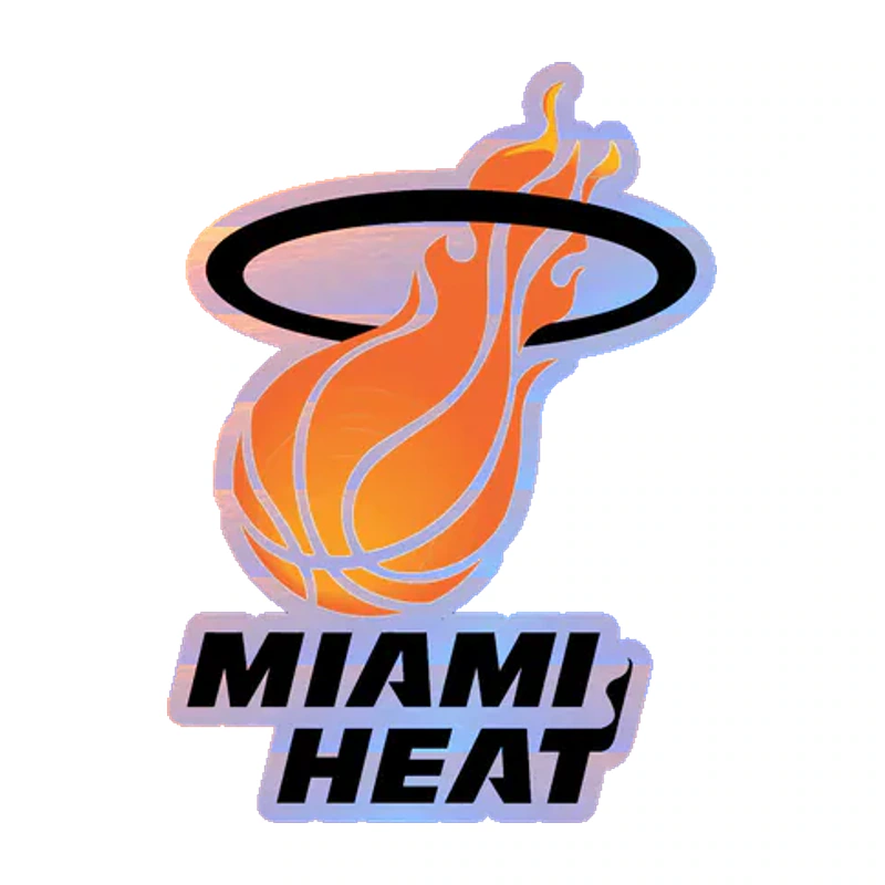 Miami Heat - Image 3 - Holographic Vinyl Sticker - Custom Size