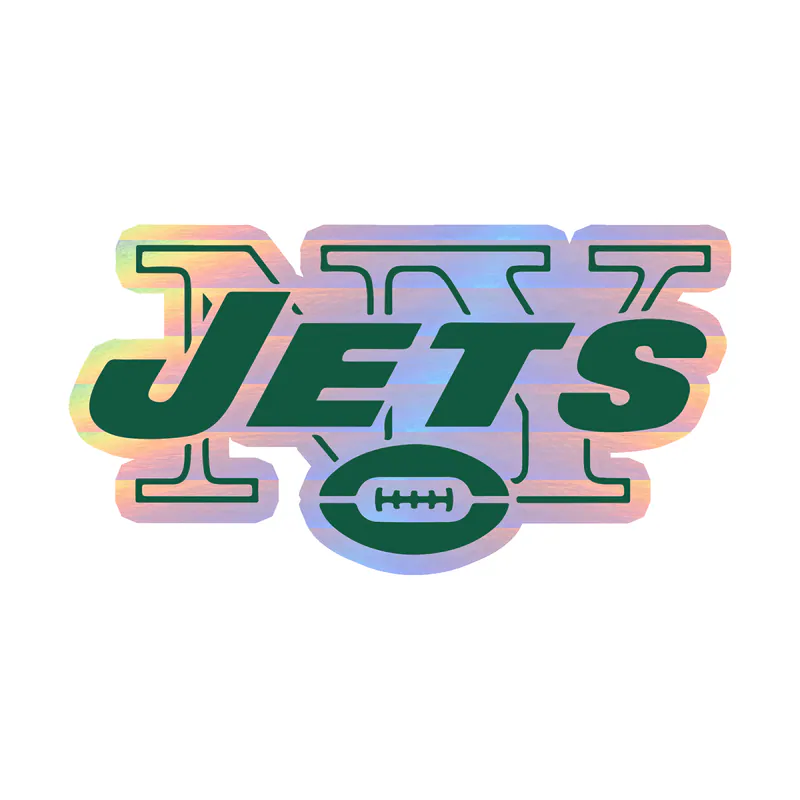 New York Jets - Name - Holographic Vinyl Sticker - Custom Size