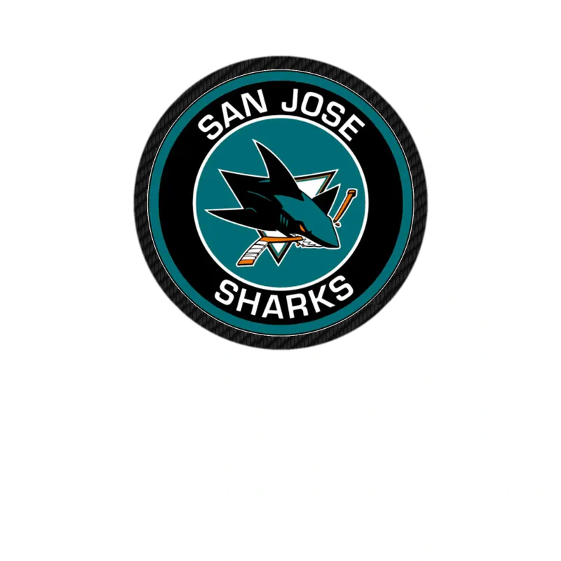 San Jose Sharks - Circle - Carbon Fiber Vinyl Sticker - Custom Size