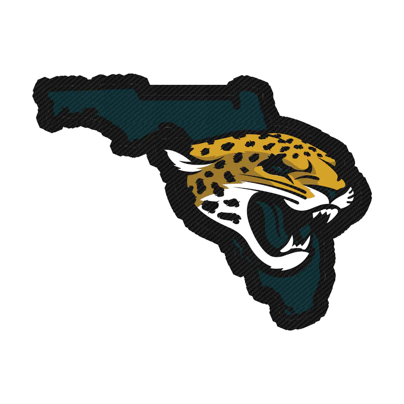 Jacksonville Jaguars - State - Carbon Fiber Vinyl Sticker - Custom Size