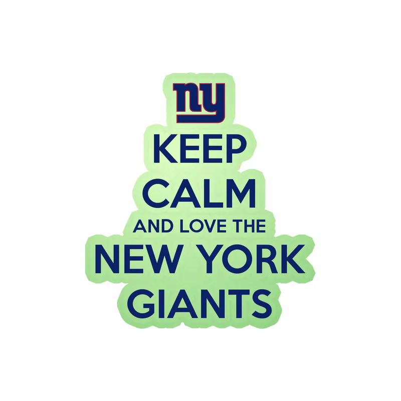 New York Giants - Keep Calm - Glow in the Dark Vinyl Sticker - Custom Size