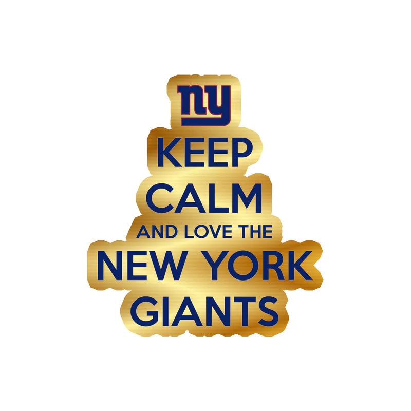 New York Giants - Keep Calm - Gold Chrome Vinyl Sticker - Custom Size
