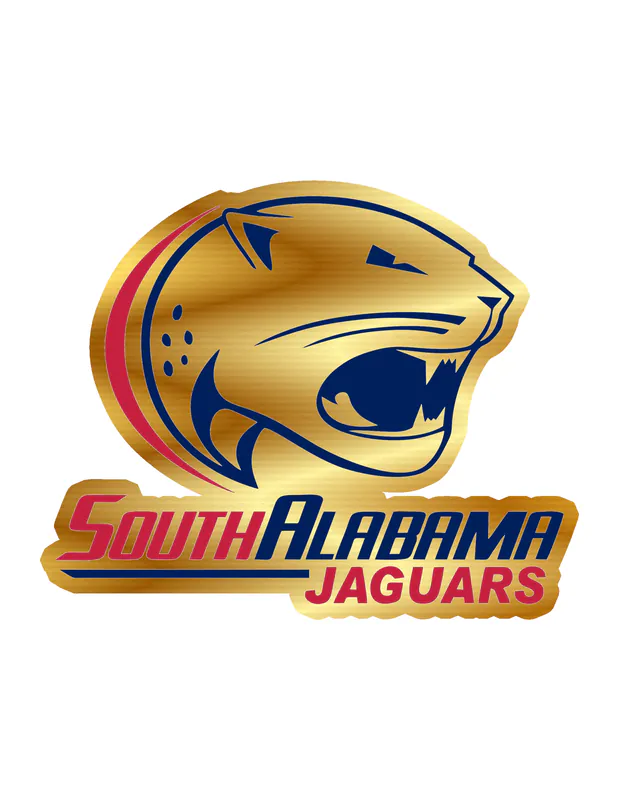 University of South Alabama - Image 1 - Gold Chrome Vinyl Decal - Custom Size